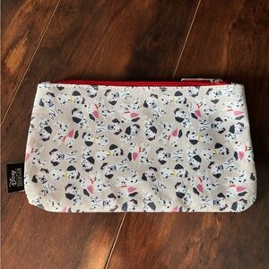 Disney Movie Club 101 Dalmatian Patterned Pouch with Red Zipper